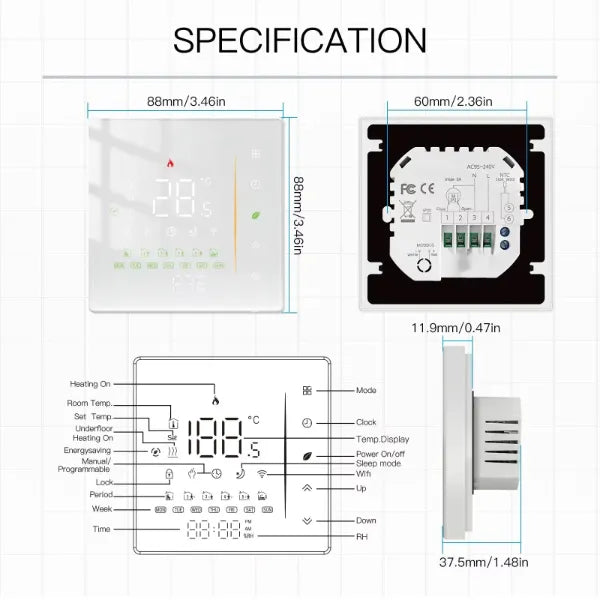 AuraTemp Smart Thermostat CA45